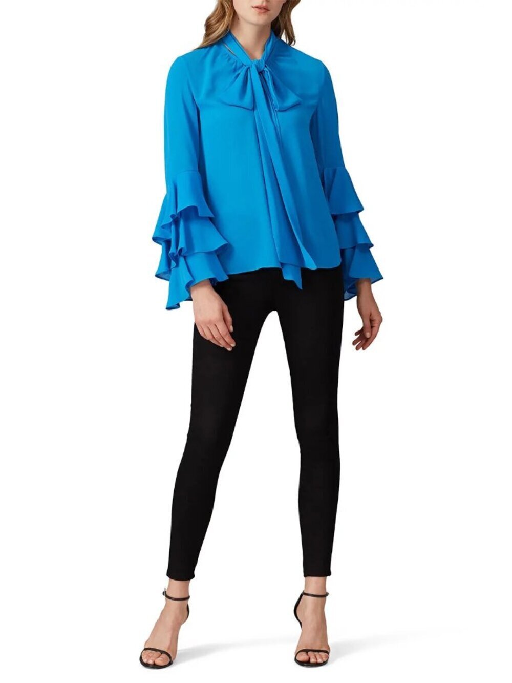 Prabal Gurung Blue Bell Sleeve Blouse Size 6
